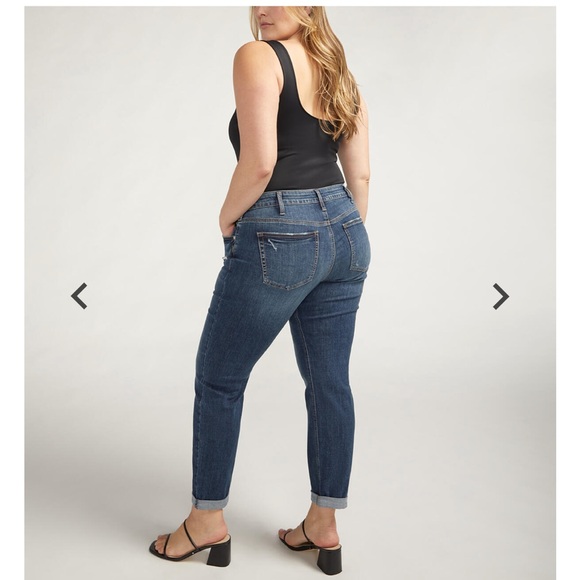 🆕 NWT Silver Jeans Boyfriend Mid Rise Slim Leg Jeans, 14/29 - Picture 9 of 13